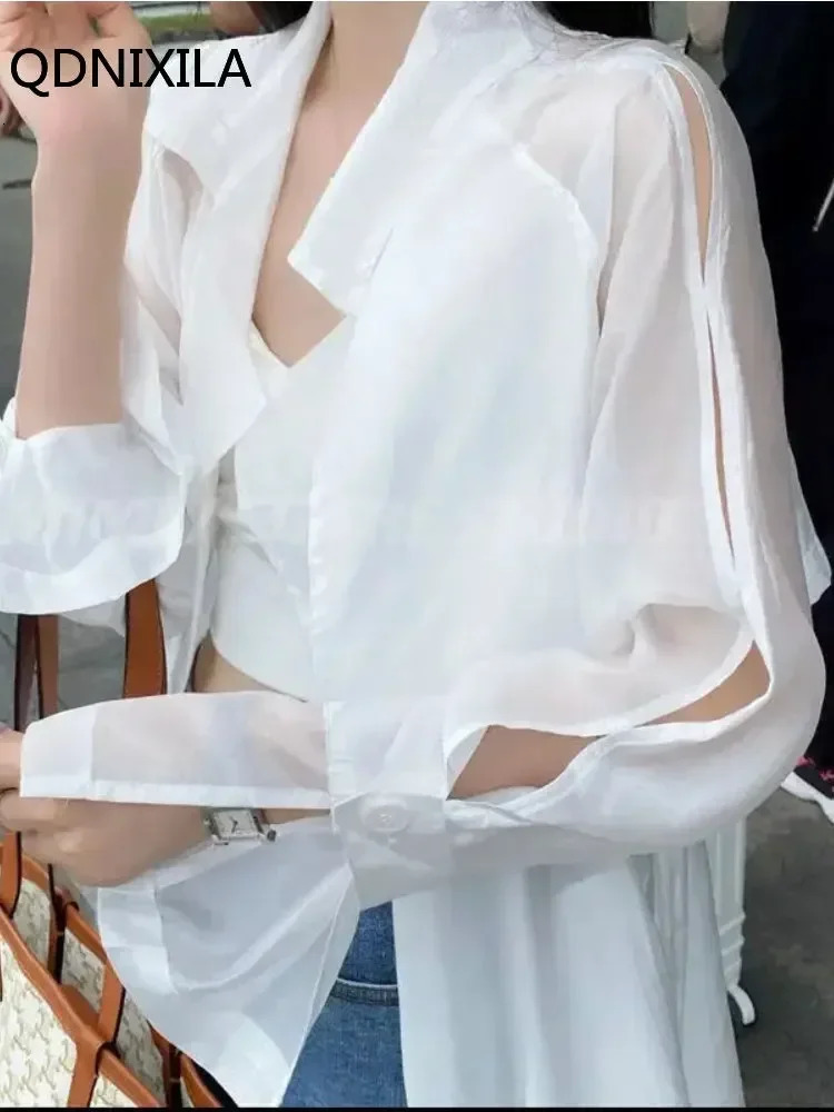 Summer Ultraviolet-proof Trench Coat for Women Korean Fashion Thin Style Shirt Blouse Top Women Autumn Womens Clothing 241010