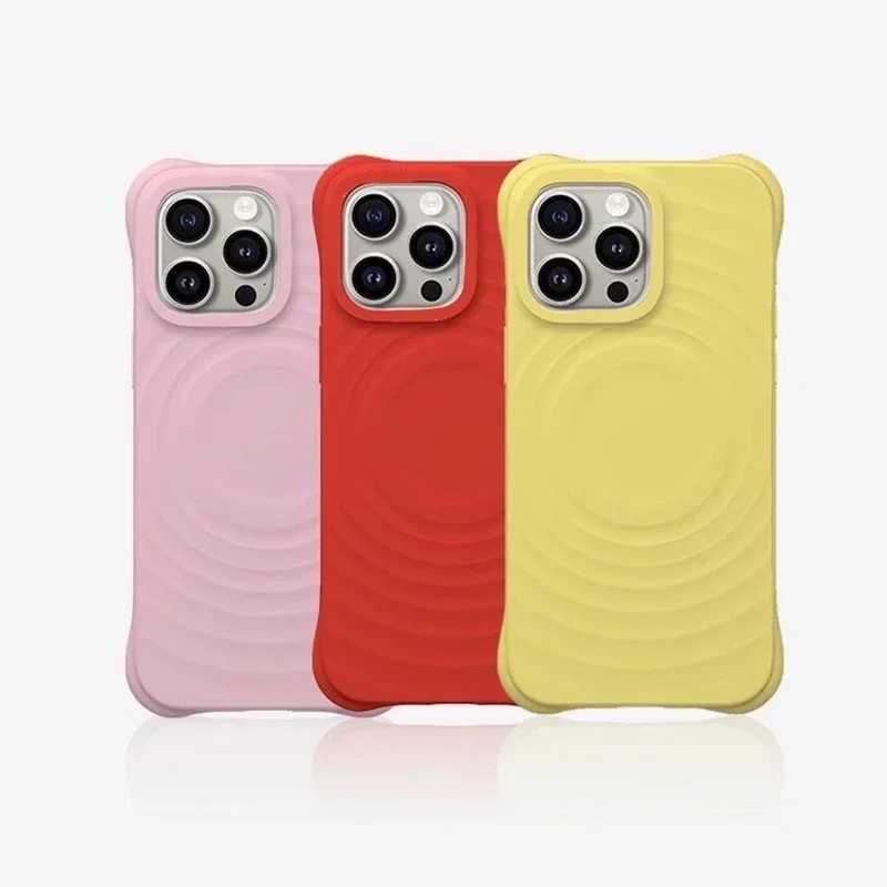 New Arrival Ripple silicone engraved letter magnetic phone case cover for iPhone 12 13 14 15 16 Pro Max phone case for iPhone 16 Pro Max Z241012