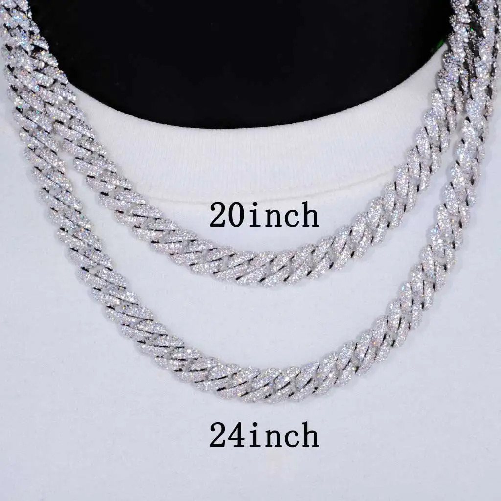 10mm CZ Stone cuban k chain Sier Gold Plated Iced Out Miami Cuban Chain Necklace for Men Women 240930
