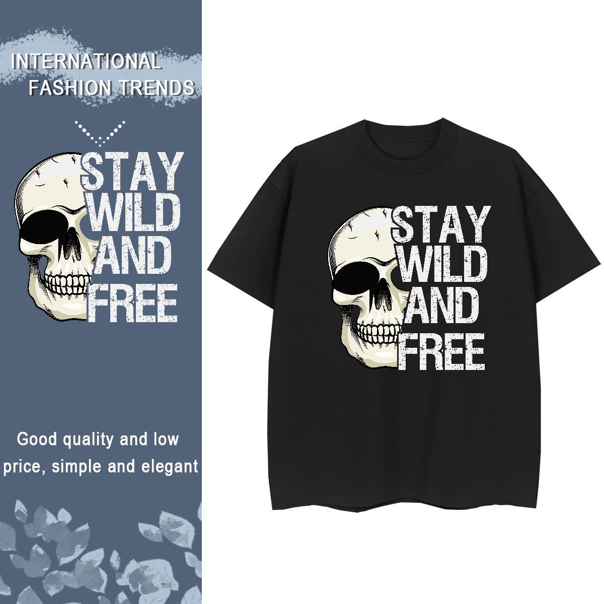 DIY Womens T Shirts 230g 100% Cotton Breathable Street skull Women Tshirts Comfortable Cartoon Printing L-4XL Tees Shirts