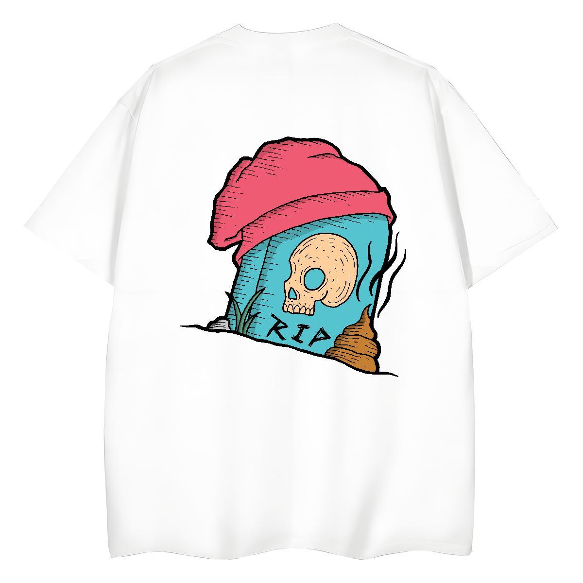 Classic T Shirts Women 230g Cotton Short Sleeve O-Neck Spring Summer skull Lady T shirt Designer Customized Tops