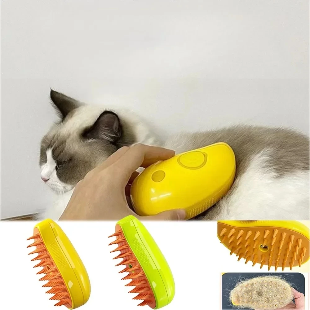 Pet Electric Steam Brush Cat and Dog Cleaning Spray Massage Grooming Comb Pet Hair Removal Beauty Brush