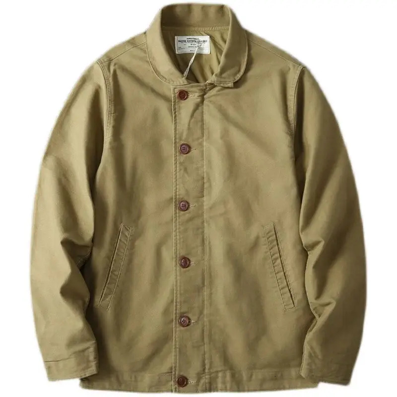 American retro collar workwear jacket fashionable mens loose casual street top coat 241011