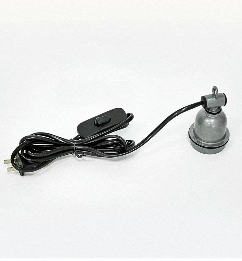 E27 Pet Reptile Heating Lamp Holder & Power Cord Control Switch Piglet Chicken Brooder Heating Spiral Light Socket