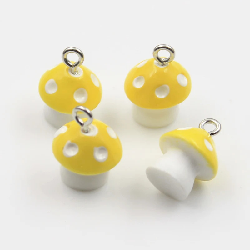 15pcs Charms Colorful Lovely 3D Mushroom 16x12x12mm Pendants Crafts Making Findings Handmade Jewelry DIY For Earrings Necklace 241010