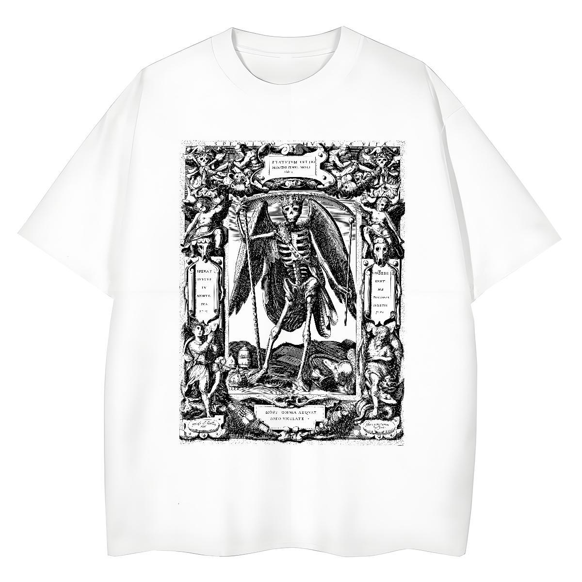 Fashion Casual T shirt 230g Pure Cotton Round Neck Short Sleeve Beach skull Unisex Tshirts Free Shipping Customized Print Tops