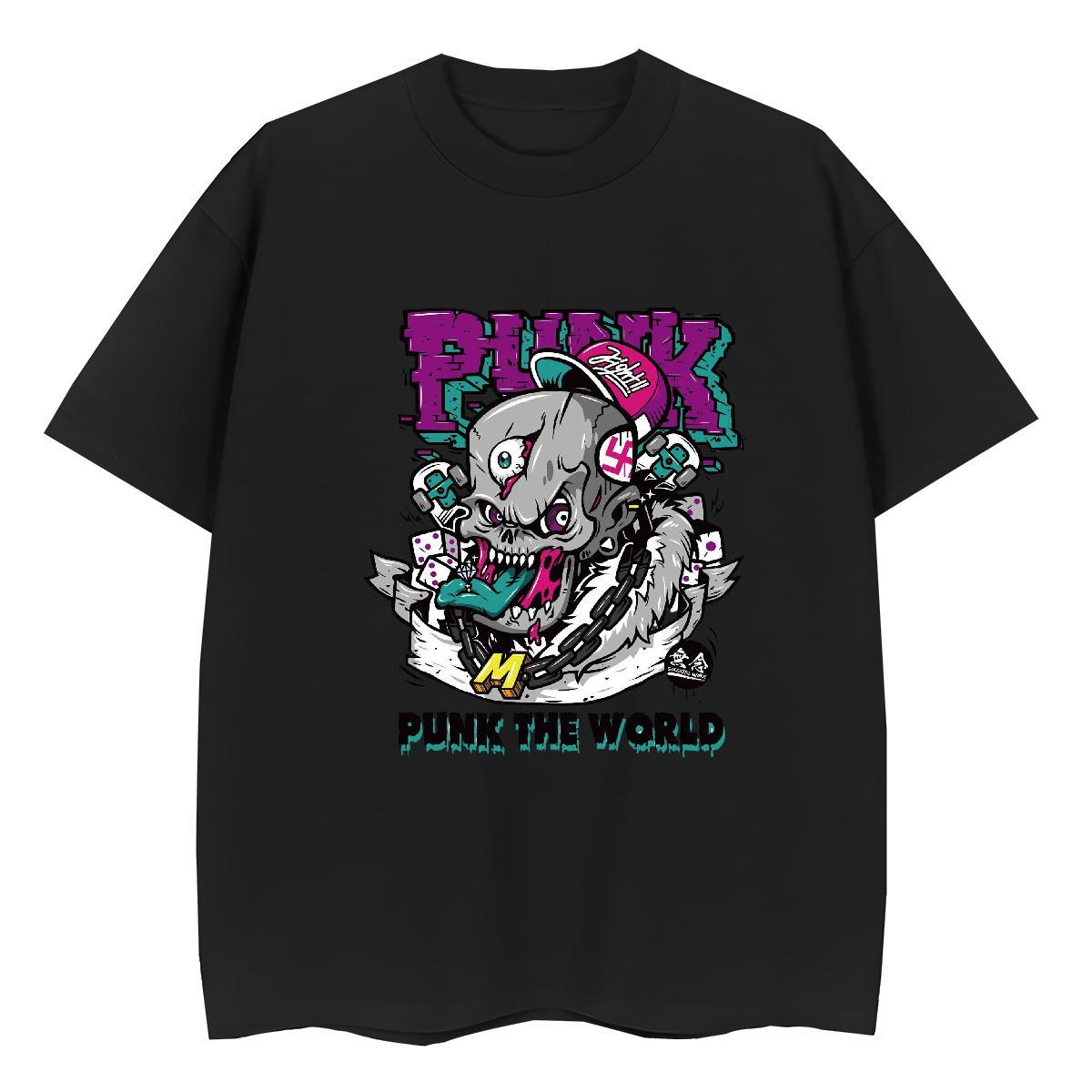 TOP Quality T Shirts Women 100% Cotton 230g O Neck Short Sleeves Street skull Women Tshirts 5A Oversized Top Shirts