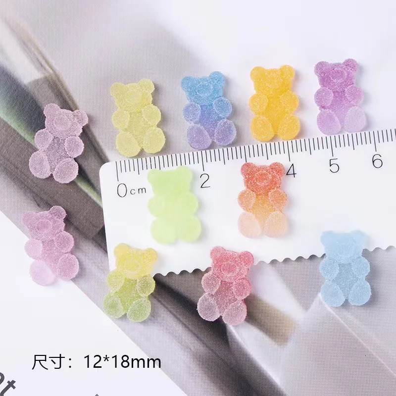 10pcs Simulation Soft Candy Bears Cute Charms For Pendant DIY Earrings Necklace Jewelry Accessories Finding 241010