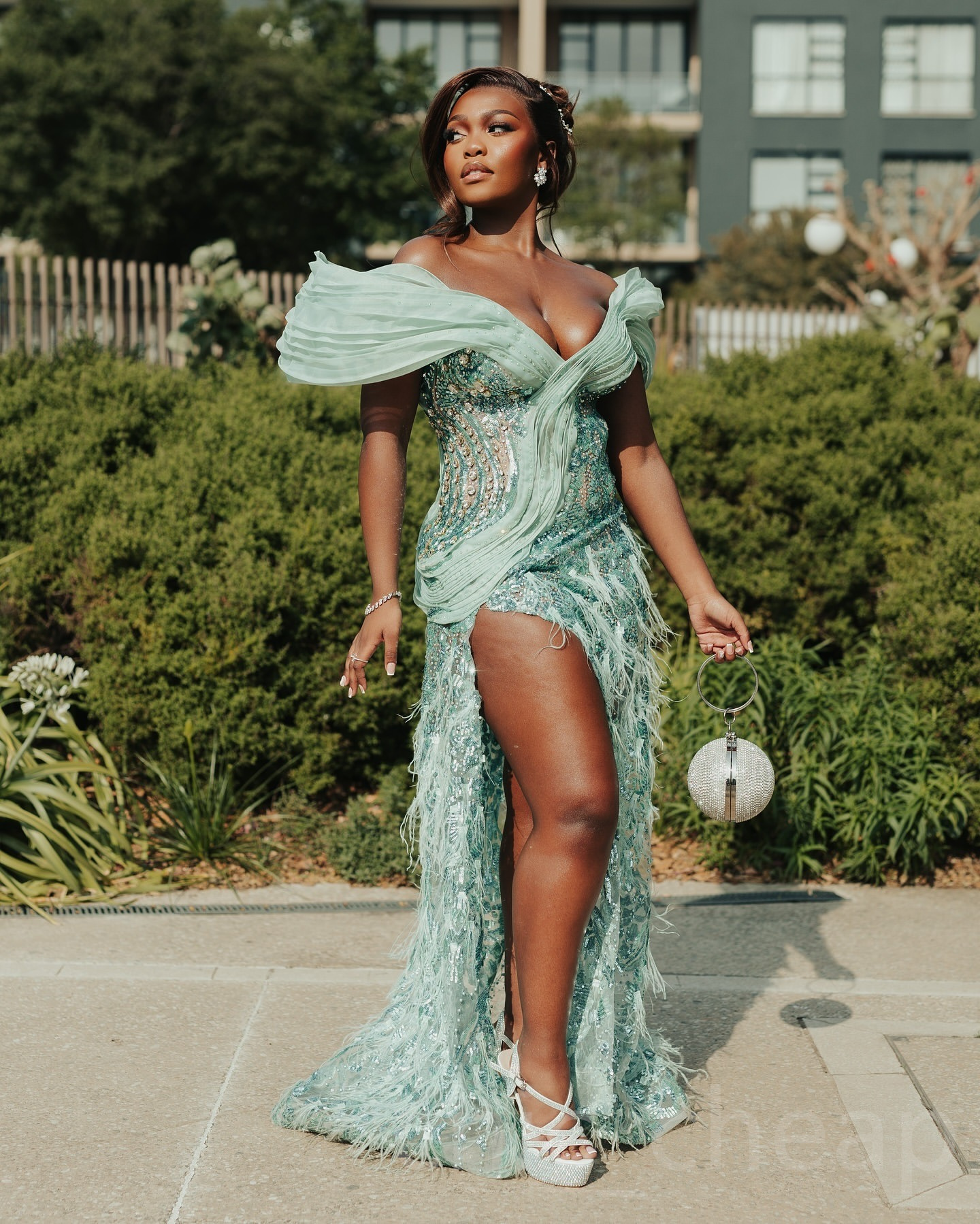 Aso Ebi 2024 Sage Prom Dresses Feather Rhinestones Sequined Lace Evening Formal Party Second Reception Birthday Gowns Dress For Special Occasions ZJ11