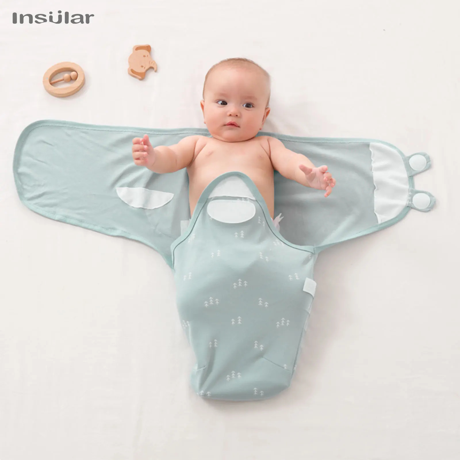 3 Piece A Suit INSULAR Cotton Baby Anti-shock Sleeping Bags born Swaddle Wrap Bags Held By The Baby Anti-kick Spanned 241011