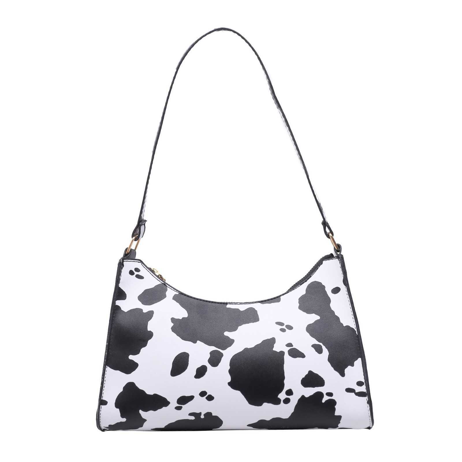 CMM New Trendy Fashion Womens Bag Atmospheric Shoulder Bag Cow Pattern Underarm Bag Western Leopard Pattern Handbag