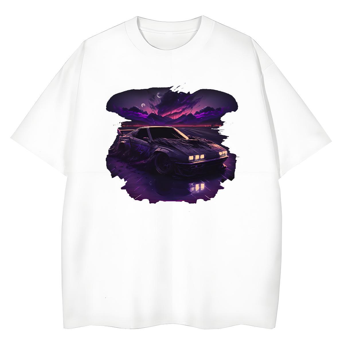 2024 Casual T-Shirts for Women 230g Pure Cotton Round Neck Short Sleeve Sports Street Wear car Unisex Tshirts Loose Customized Tops Shirt