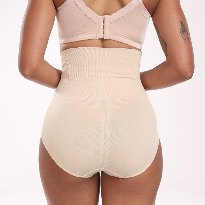 Women's solid color seamless high waist and high elasticity shaping sports shorts, body shaper tummy control-XY4305