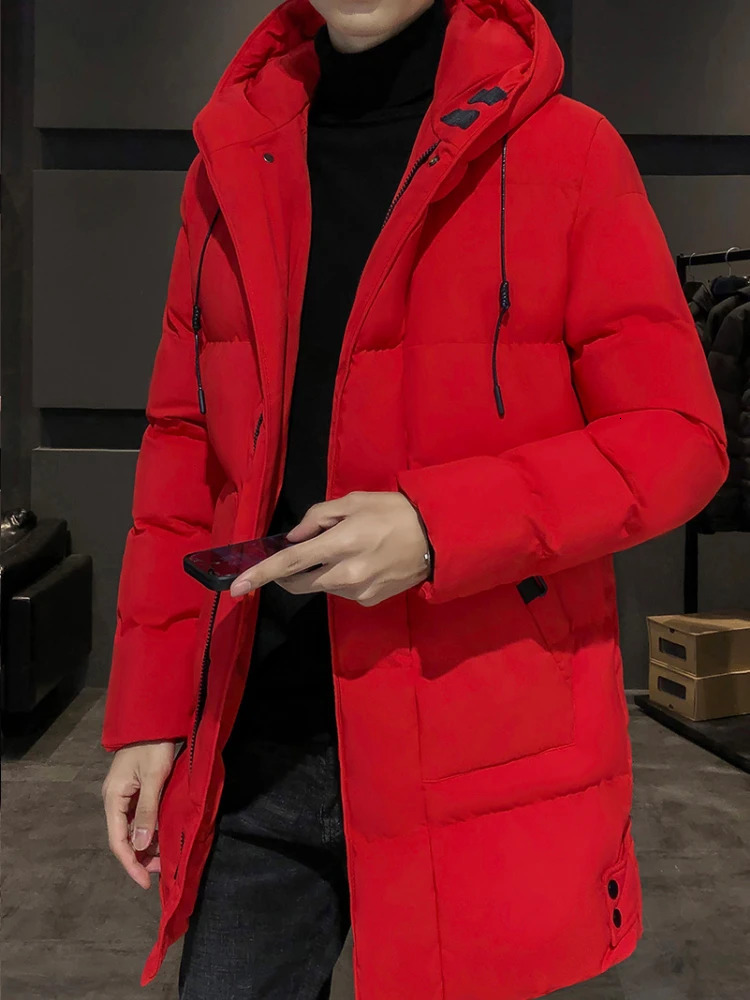 Plus Size 8xl 7xl Winter Long Warm Thick Hooded Parkas Jacket Coat Men Outwear Outfits Classic Mens Red Padded Puffer Parka 241009