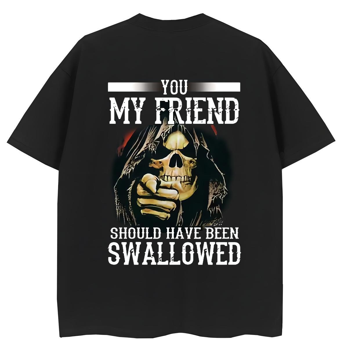 Casual New T-Shirts 100% Cotton 230g Breathable Daily Outfit skull Women Tshirts High quality White Plus Size Clothings