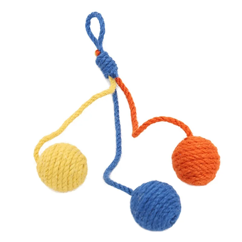 New Pet Cat Hanging Sisal Ball Bite-resistant Wear-resistant Rope Pet Supplies for Relieve Boredom Chewing Interactive Toy