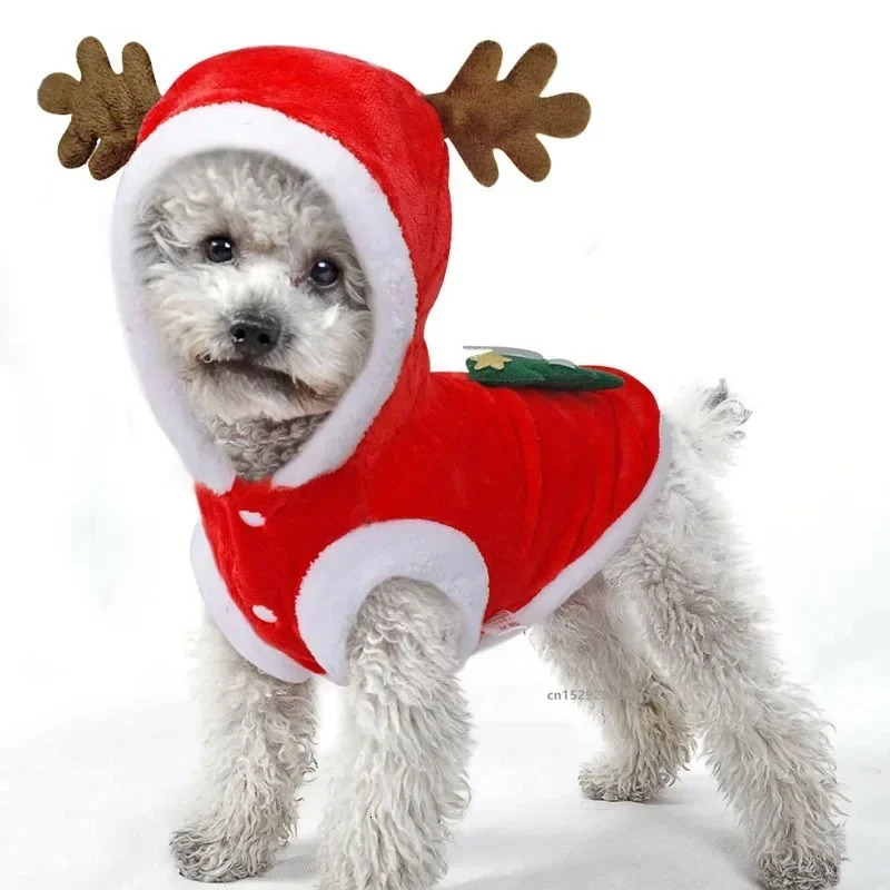 Christmas Winter Pet Coat Apparel Outfit Clothes Dog Cat Hoodie Costume for Small Dogs Puppy Chihuahua Yorkshire 241010