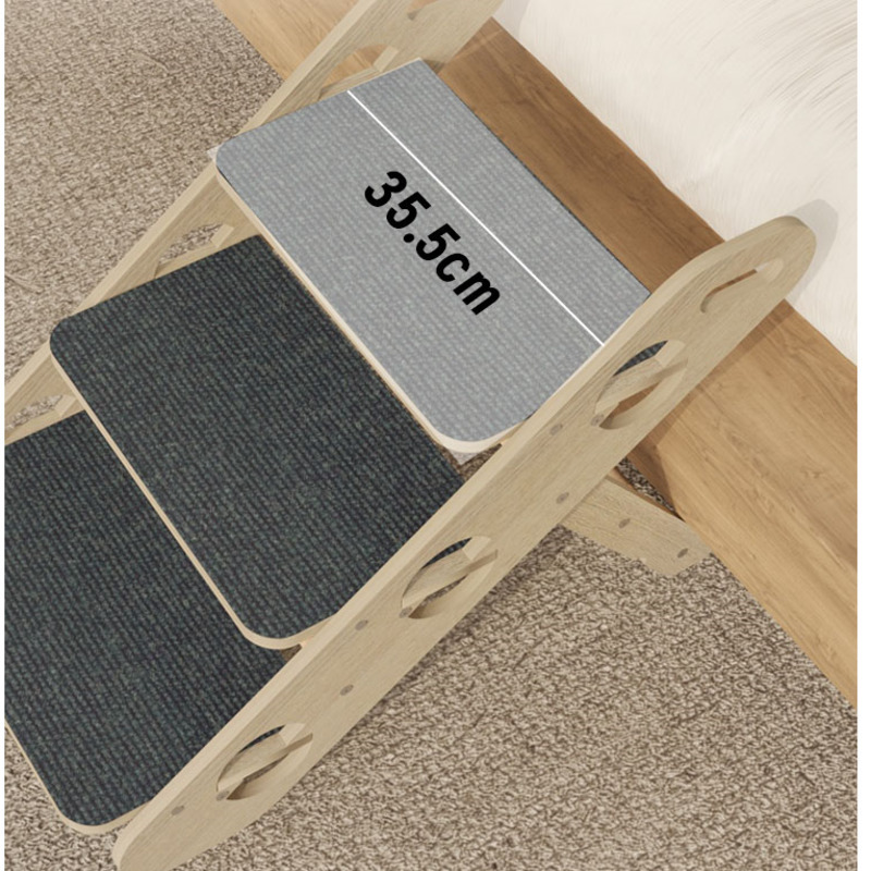 Solid Wood Folding Climbing Ladder Sofa Bedside Pet Slope Elderly Dog Anti Slip Step Stool Strong Load-bearing Safety Ramp