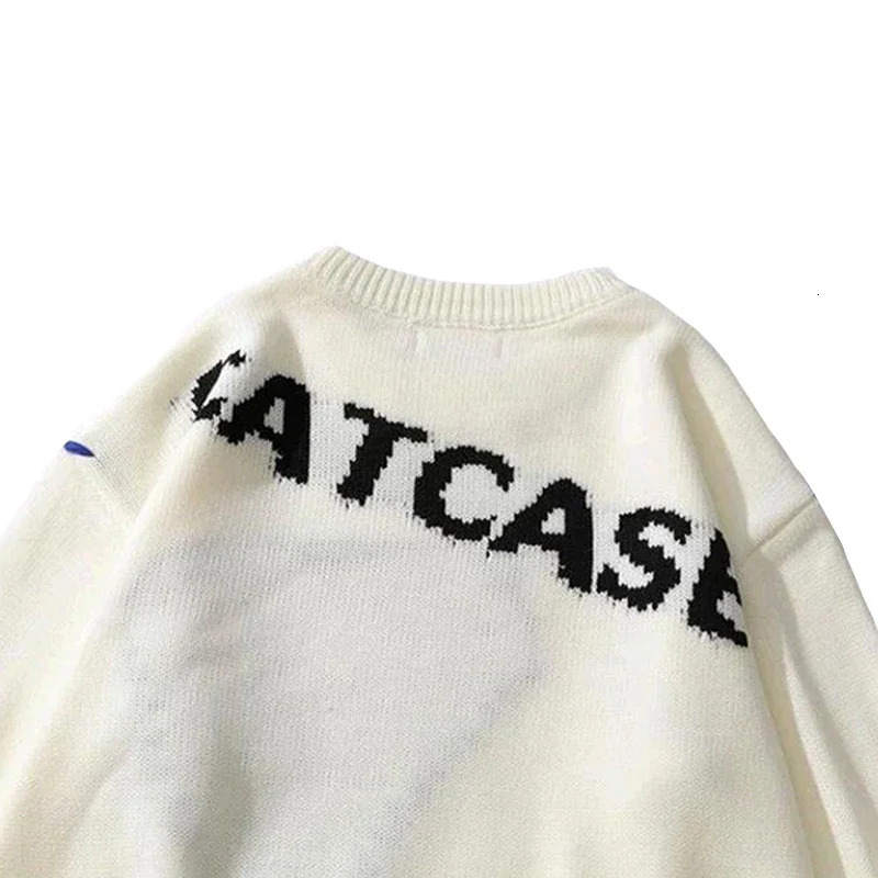 Harajuku Love Pattern Knitted Ugly Sweater Mens Alphabet Punk Rock Black Gothic Retro Grandpa Sweater Womens Cute Zipper 241007