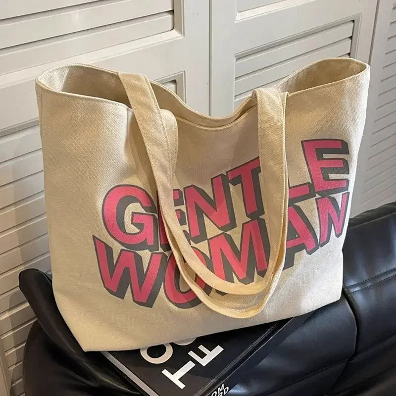 Japan Sail Fabric Womens Large Capacity Handbag Fully Matching Fashion Letter Canvas Business Shoulder Bag 241008