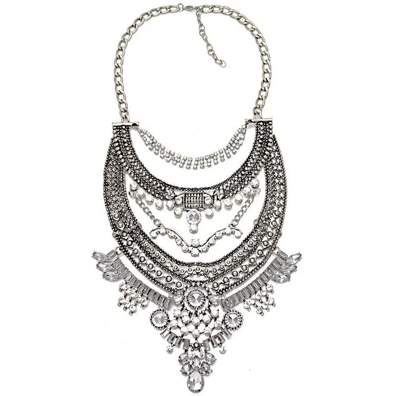 Retro Indian Statement Necklace Womens Jewelry Maxi Long Large Bohemian Ethnic Necklace 241011
