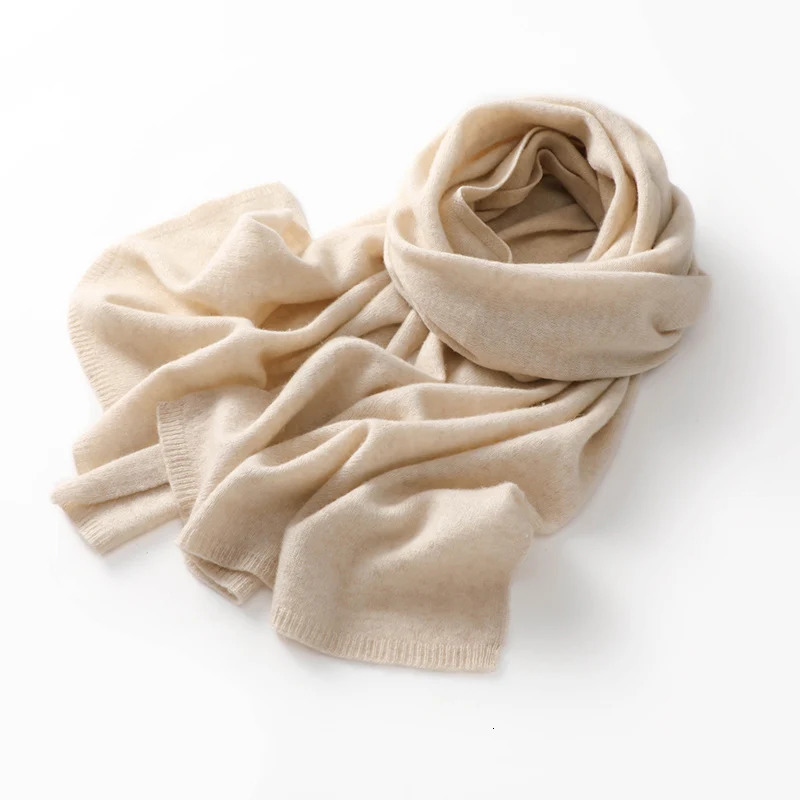 KOIJINSKY 100% Cashmere180*45 Womens Knitted Scarf Autumn Soft Solid Scarf Winter Warm Solid Mens Scarf 241009