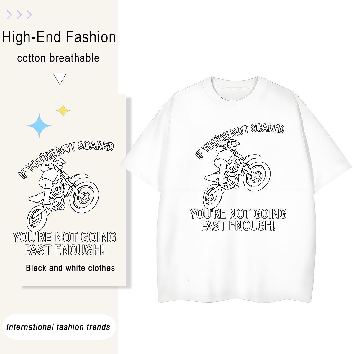 TOP Quality Women T Shirts 230g 100% Cotton Round Neck Short Sleeve Casual Daily Wear Motorcycle Unisex Tshirts Popular Anime Oversized Tees Shirts