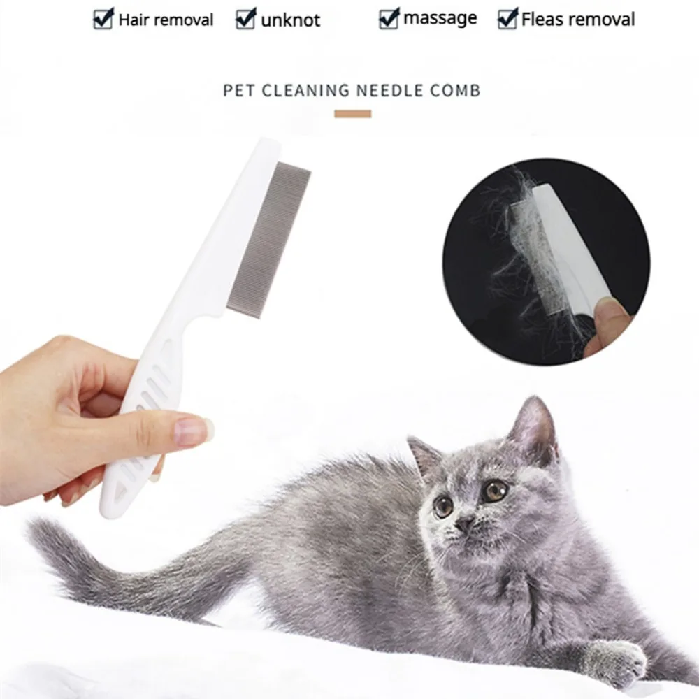 1PC Cat Dog Flea Mouth Hair Comb Teeth Row Comb Eye Clean Face To Float Hair Needle Comb Pet Supplies Pet Hair Remover