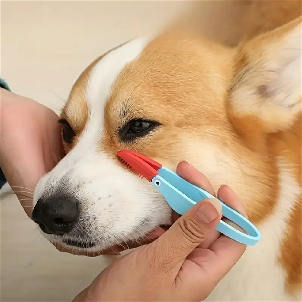 Pet Tear Stain Brush Cat Dog Eye Excrement Droppings Cleaning Brushes Soft Silicone Tear Marks Remover Comb Grooming Brush
