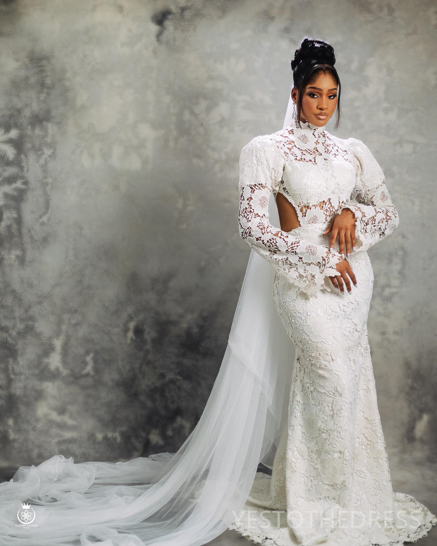 2024 Plus Size Aso Ebi Wedding Dress Bridal Gowns For Bride High Neck Long Sleeves Flora Beaded Lace Gorgeous Wedding Gowns for African Black Women D3