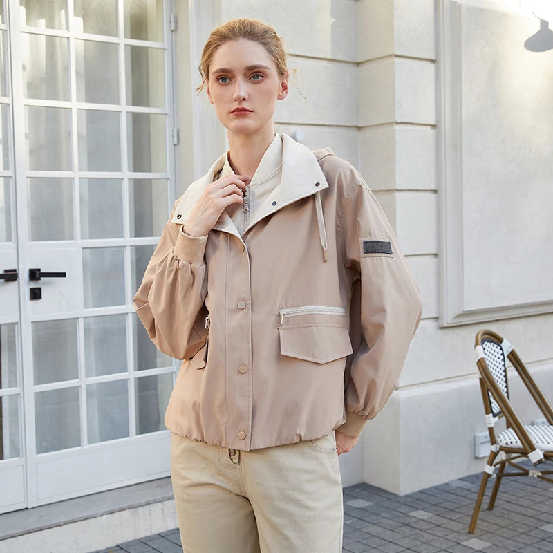 K1694L Autumn and Winter Ladies Coats y womens Clothing Hooded jackets loose tops For women 241011