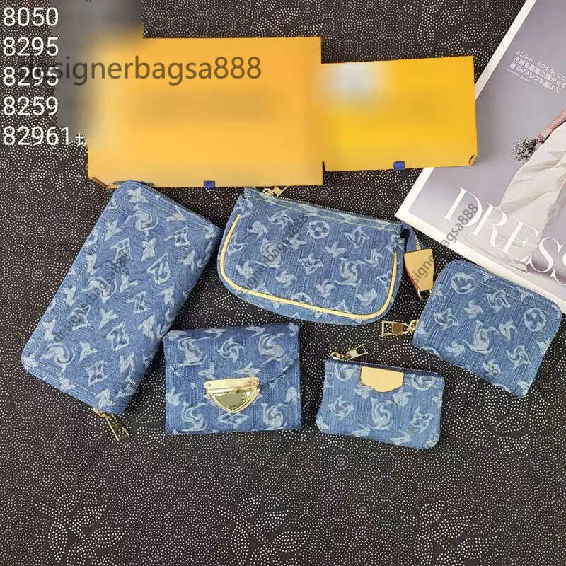 Keybag wallet womens zipper zero wallets washed denim fabric mens purse designer shoulder crossbody bag women handbag Mini Pochette Accessoires