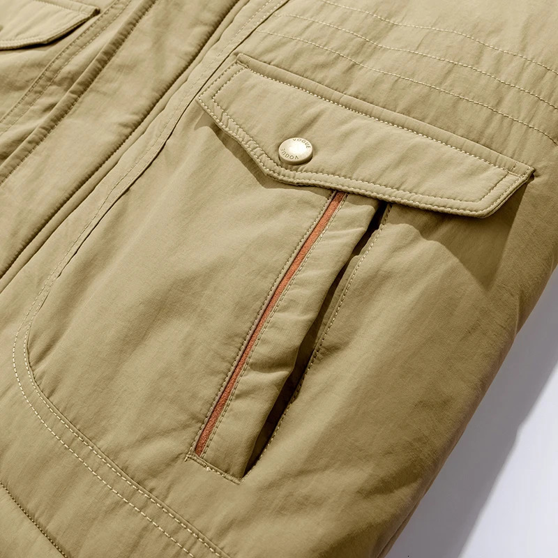 TRAF Winter Wool Thickened Cotton Mat Jacket Mens Medium to Long Plus Tool 241011