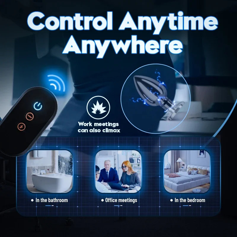 Electrical Shock Vibrator Womens Metal Anal Plug Wireless Remote Men Prostate Massager Adult Supplies Anal Masturbate Toys 241010