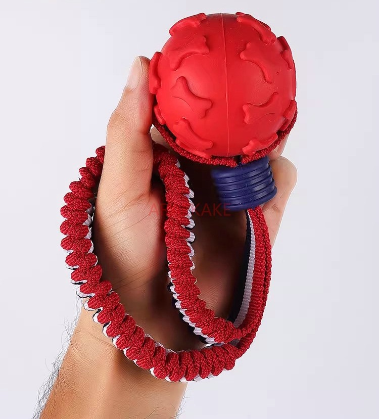 1PCS Dog toy ball, gold haired large dog bite resistant training ball, interactive dog training ball with rope, pet supplies