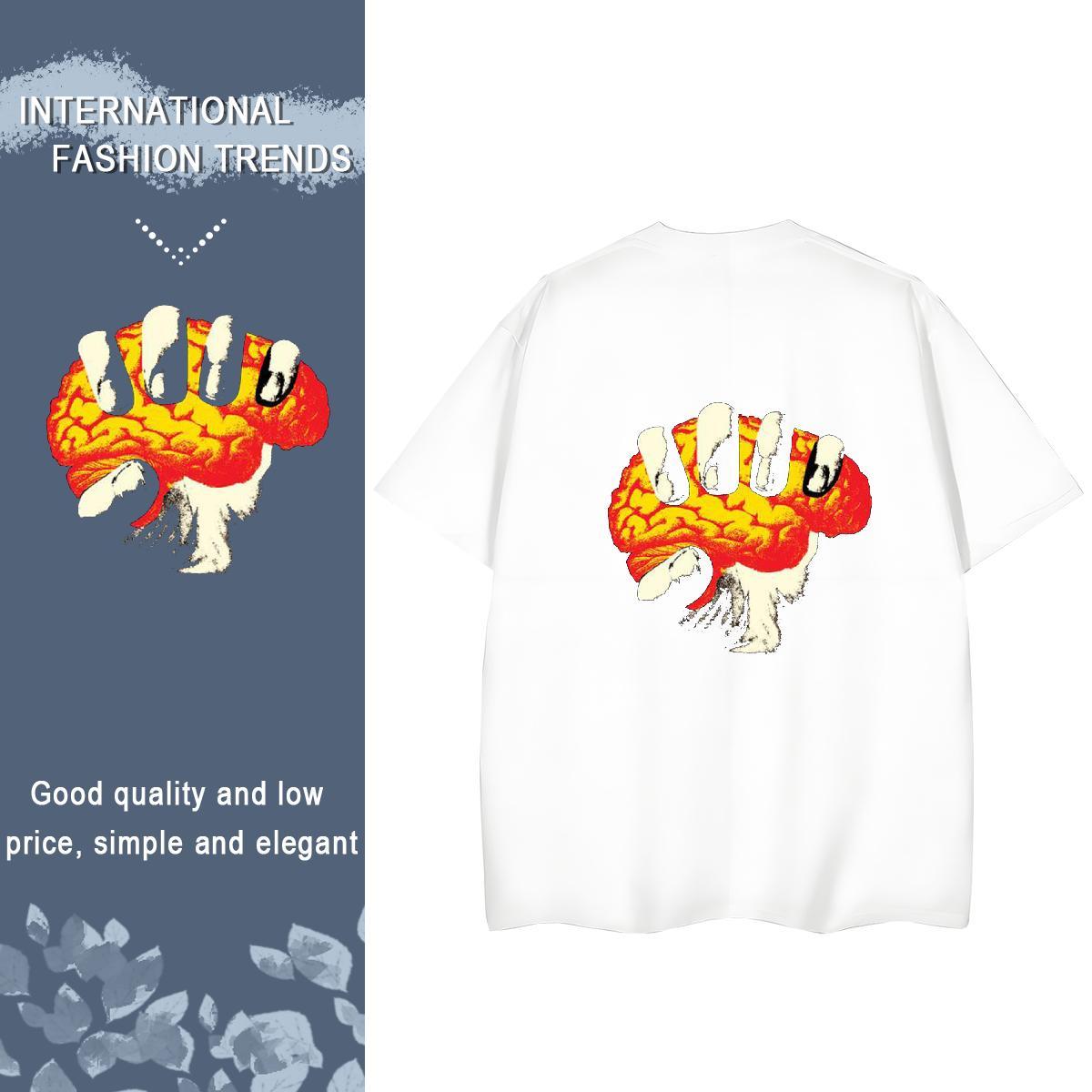 TOP Quality Womens T Shirts 100% Cotton 230g Breathable Soft Casual hands Tshirt for Man Woman Loose fit Black Oversized Tees