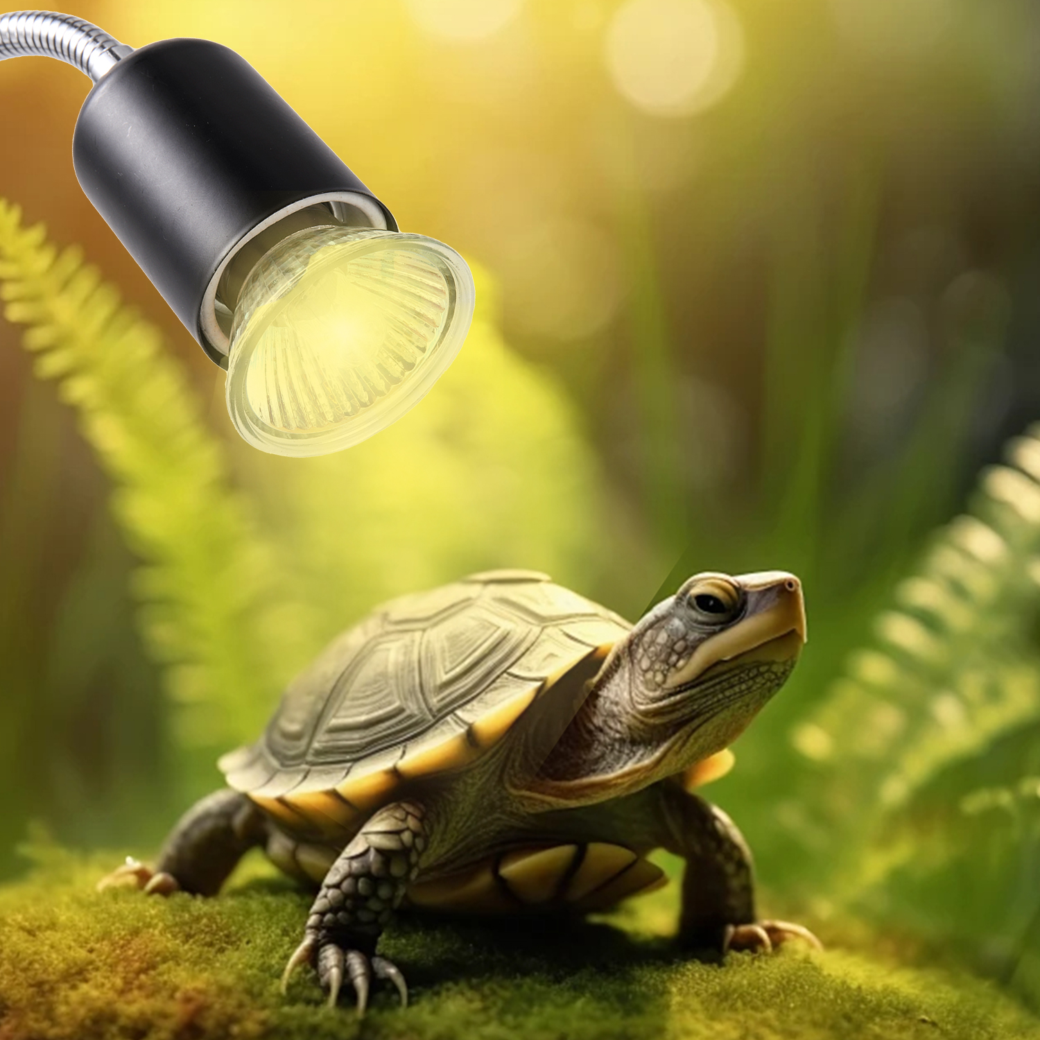 E27 360° Revolving Light Stand EU Lamp Holder Adjustable Brightness LED UVA Heat Lamp Clip For Reptile Pet Turtle Back Light