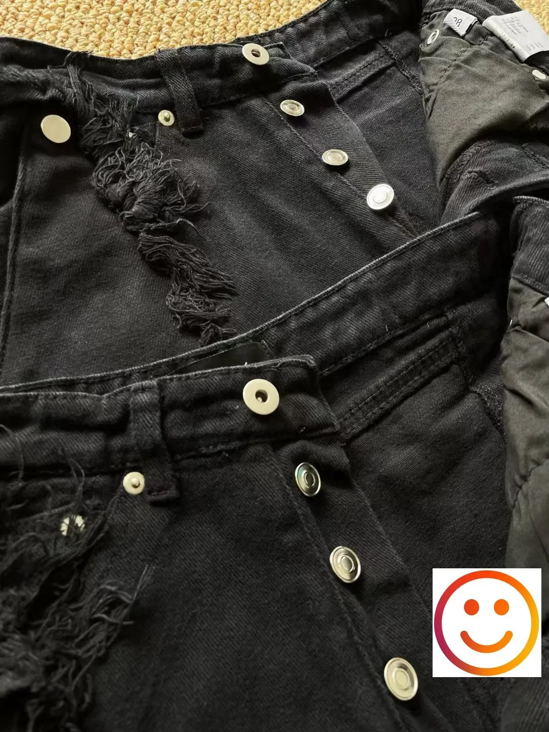Multipocket Vujade Tassel Washed Do Old Jeans Black Cargo Pants Men Women Hip Hop Midwaist Casual Loose Flared Trousers 241011