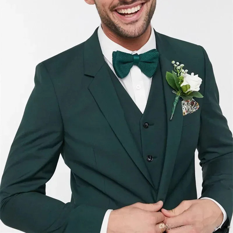 Formal Men Suits 2024 For Wedding Groom Tuxedos Slim Fit 3 Pcs Fashion Blazer Groom Tuxedo (Jacket + Vest + Pants)