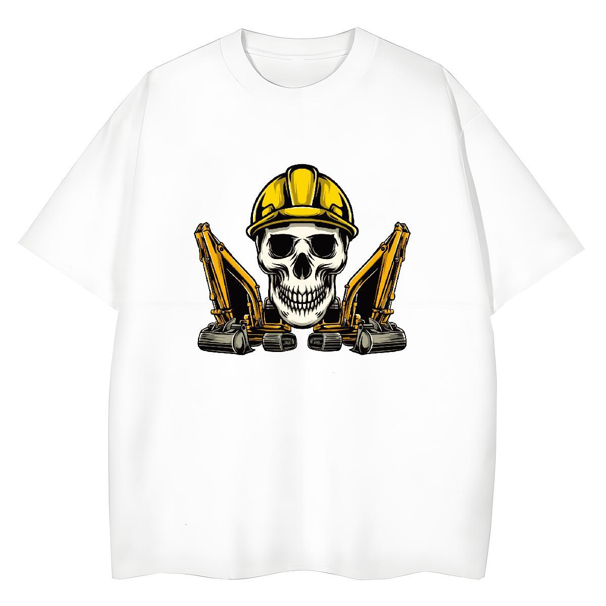 Fashion Casual T shirt 230g 100% Cotton Breathable Street Casual skull Unisex Tshirts High quality Anime Polos