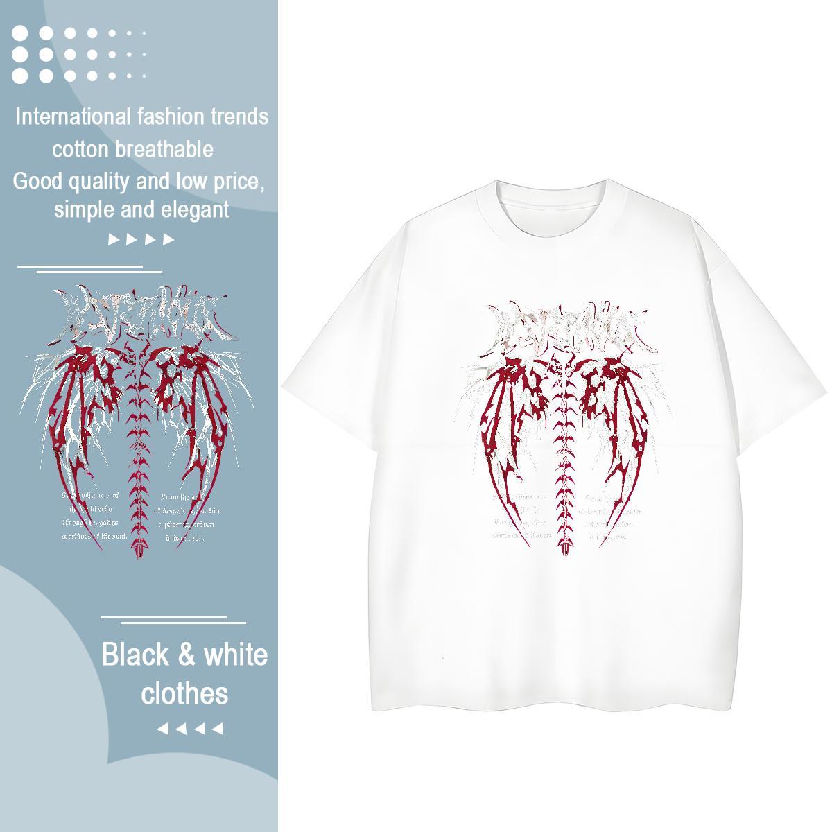 2024 Designer Woman T Shirts 100% Cotton 230g Crew Neck Breathable Casual Sport wing Women Tees 5A Black Oversized Tees Shirts