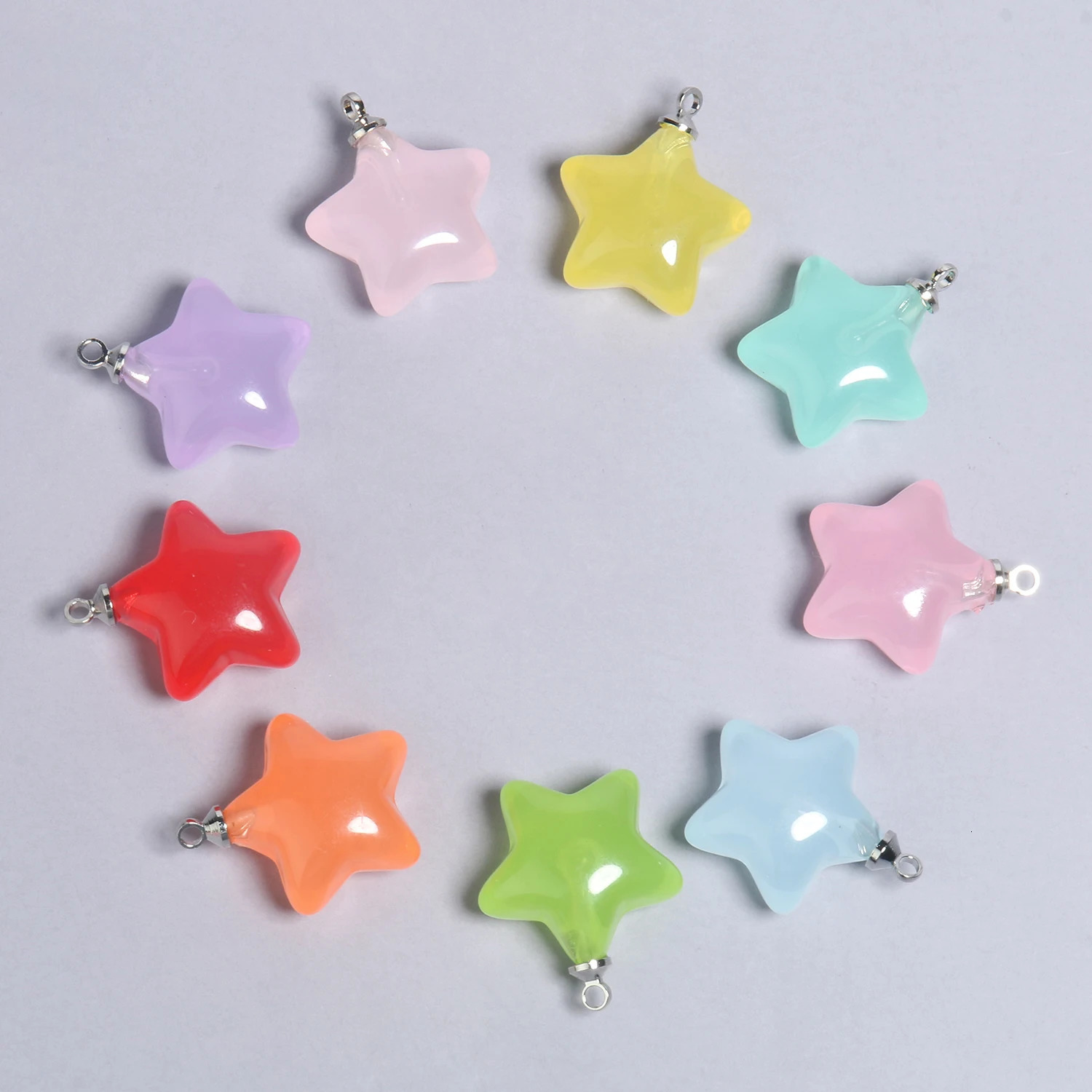 10pcslot Mix Candy Color Star Pendants 205x15mm Acrylic Charms Beads Pendant for Jewelry Necklace Bracelet Earring Crafting 241010