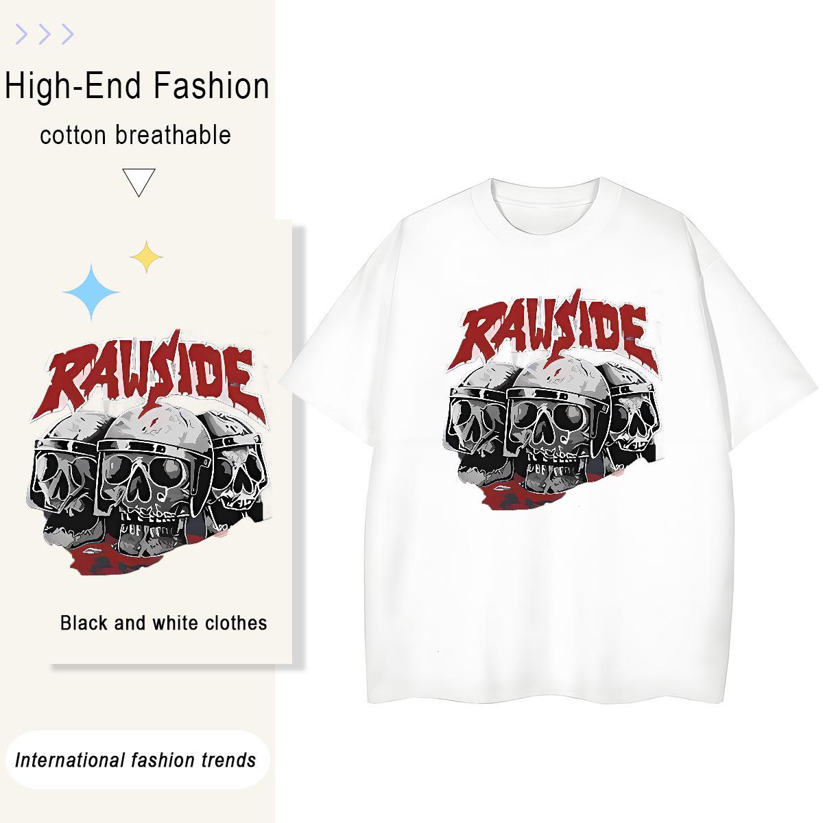 Fashion Woman T Shirts 230g 100% Cotton Comfortable Spring Summer skull Unisex Tshirts Wholesale Custom Cartoon Clothings