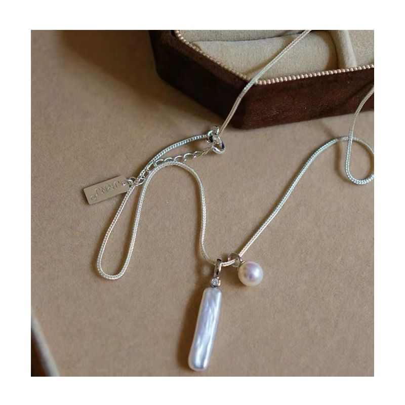 natural Pearl Jewelry Ball Chain Charm Necklace Turkish Handcrafted Fine Jewellery