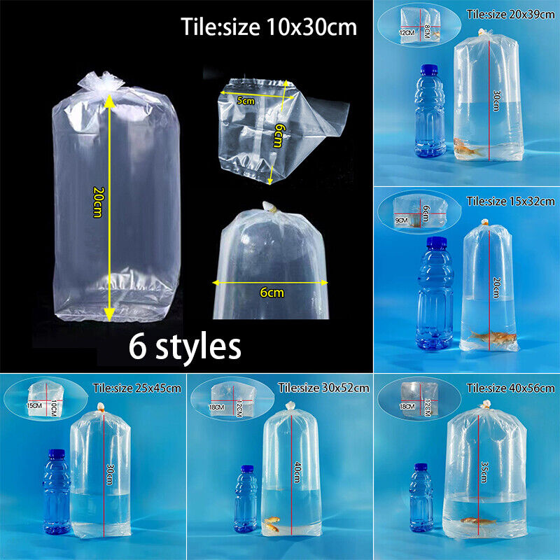 50PCS Aquarium Breathing Bags Breather Bags Transport LongLife Fish Shrimp Leak Proof Plastic Bags for Live Fish Durable