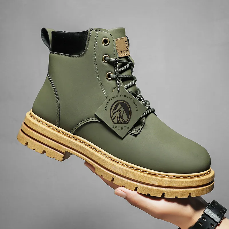 2024 Winter Boots New Mens Trendy Thick Bottom Martin Boots Free Shipping Mens Ankle Boot