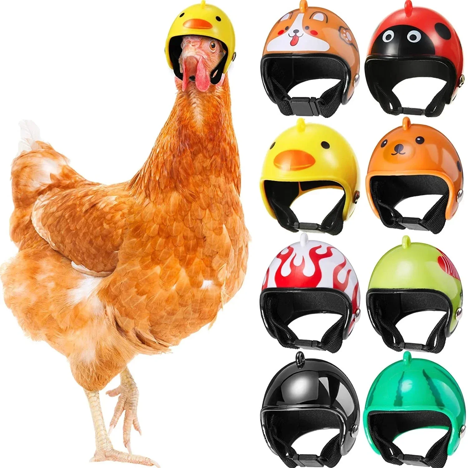 Farm Pet Chicken Helmet Sun Rain Protection Cute Hat for Hens Outdoor Henhouse Protective Gear Fighting Cock Funny
