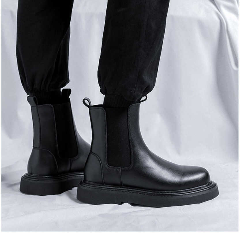 Martin Boot Chelsea Boots Mens British Style Ankle Boots Summer High Top Leather Shoes Handsome Motorcycle Martin Boots Fashion Boots 240927