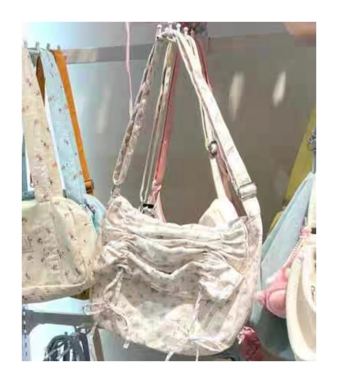 Miyagawa Sweet Folded Horizontal Bag Korean Niche Flower Large Capacity Canvas Bag 241008