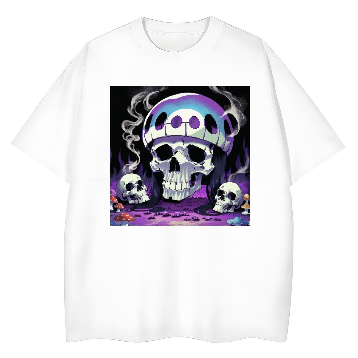 2024 Casual T Shirts Women 230g Pure Cotton Breathable Short Sleeve Sports Street Wear skull Lady T shirt High quality Custom Print Plus Size Clothes